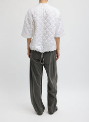 Garment Dyed Stretch Twill Tuck Pant | Tibi Grey