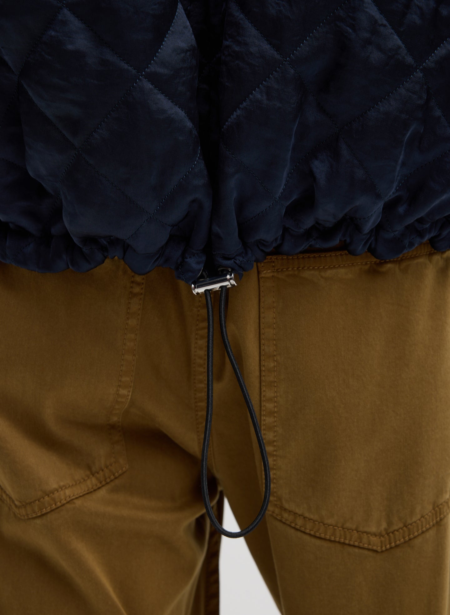 Garment Dyed Stretch Twill Tuck Pant | Tibi Dark Tan