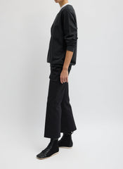 Compact Tech Knit Cropped Bootcut Pant | Tibi Black