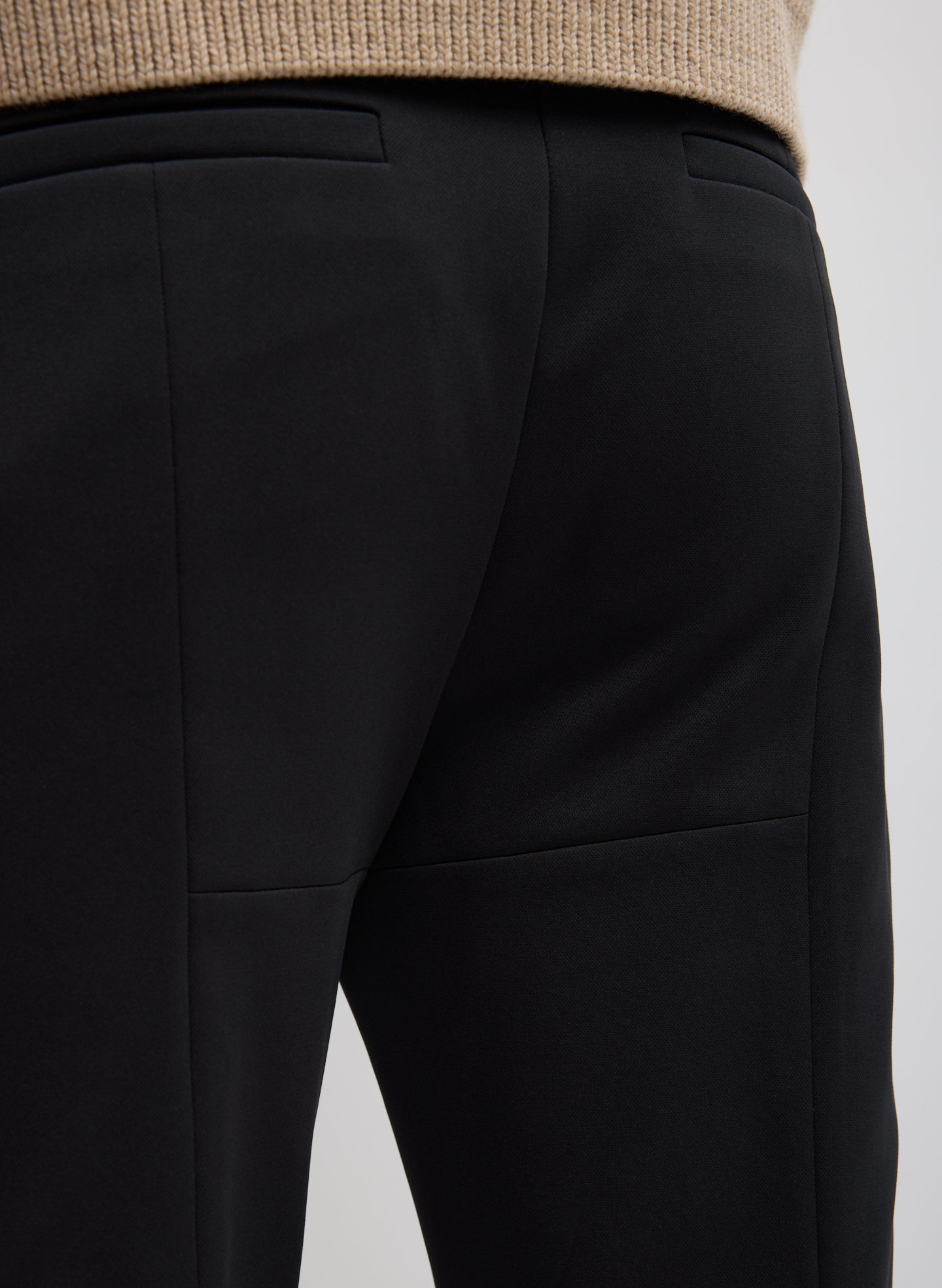 Compact Tech Knit Cropped Bootcut Pant | Tibi Black