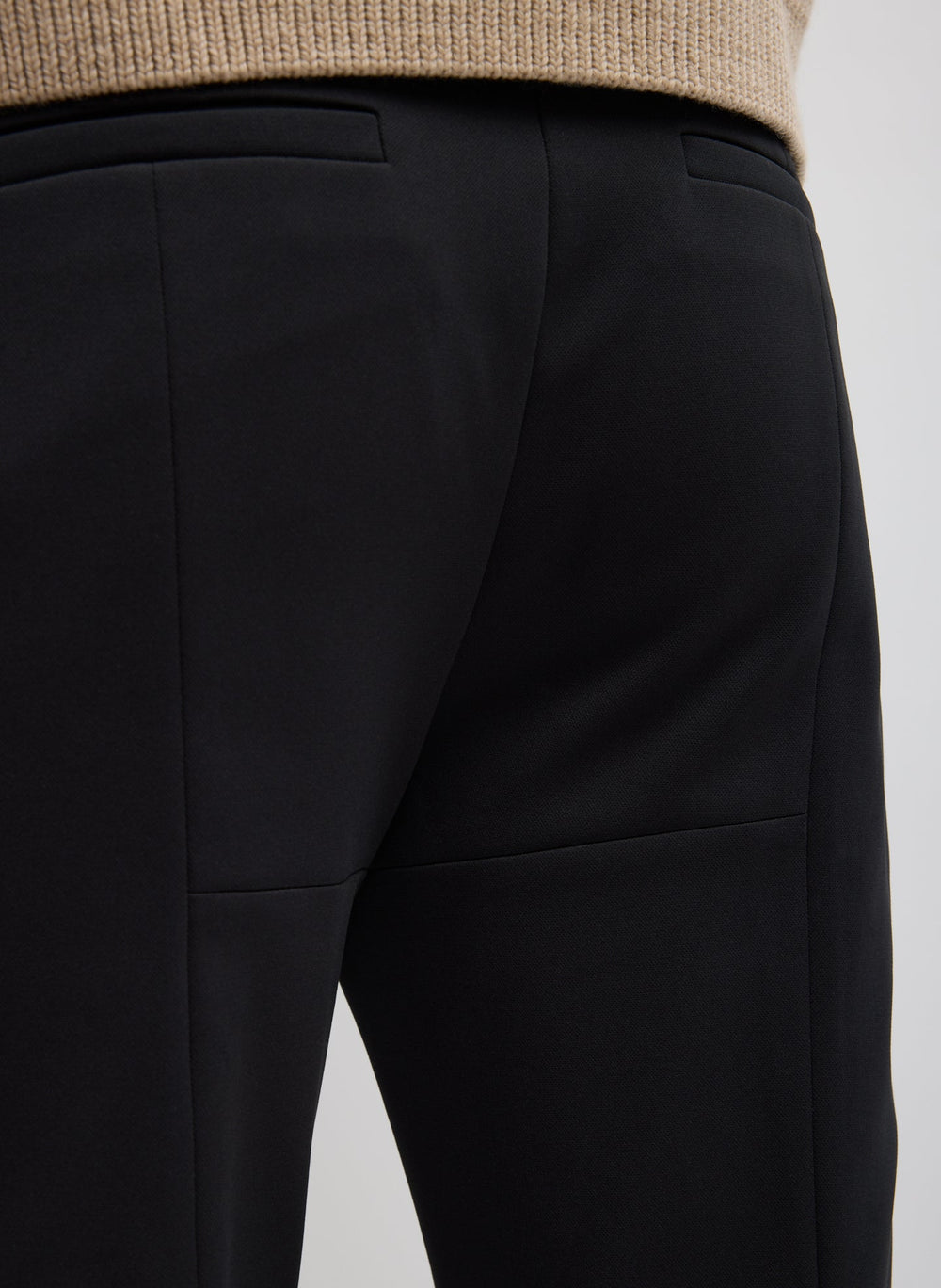 Compact Tech Knit Cropped Bootcut Pant | Tibi Black